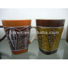 Hunan Factory Direct Produced Ceramic Mug/Geometric Decorative Square Shape Coffee Drinkware Mugs Cups